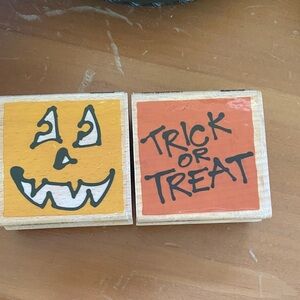 Halloween Trick or Treat Wooden Blocks